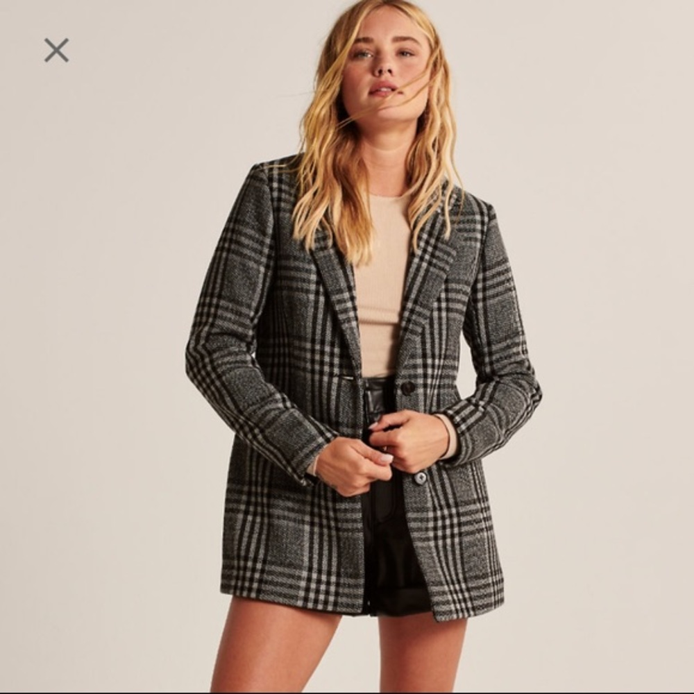 Abercrombie & Fitch Wool Blend Blazer Coat
